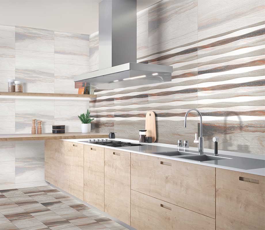 Tiger Wood Dark Kitchen Tile